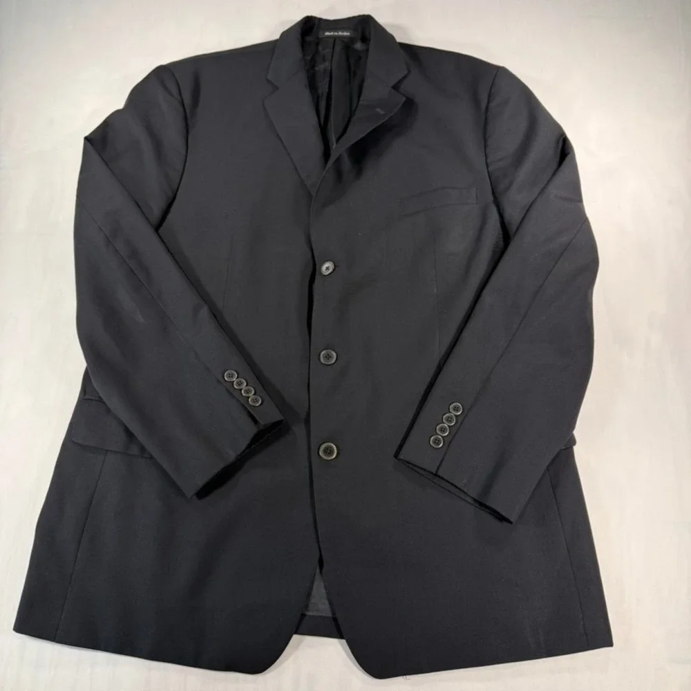 Alfani Premium Wool-Cashmere Suit Jacket 44R Black 3-Button Sport Coat Jacket